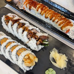 The baked salmon roll is to die for! Comes on fire, which is a fun presentation when dining out. The baked salmon roll is to die for! Comes on fire, which is a fun presentation when dining out.