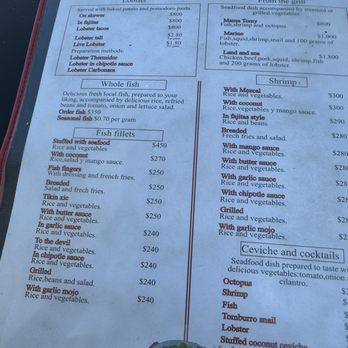 Miramar - Menu - Seafood Near Me - Isla Mujeres, ROO Miramar - Menu - Seafood Near Me - Isla Mujeres, ROO