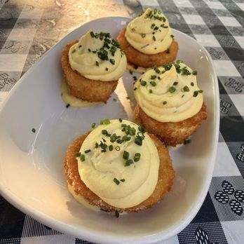 Bistro Hilary - Friend deviled eggs - French Near Me - Senoia, Georgia