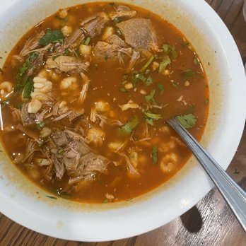 Rita's Mexican Restaurant - Pozole, but I some added cilantro. - Mexican Near Me - Rosenberg, Texas