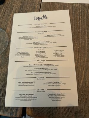 Menu photo 1 Coquette Boston, MA