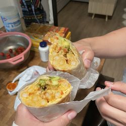 Cali burrito with shrimp