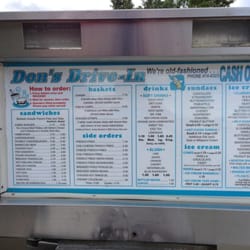 Don's Drive In - Menu