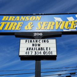 Branson Tire & Service - Financing now available!

We offer 6 months NO INTEREST for repairs above $199!

12 months NO INTEREST for repairs greater than $750!