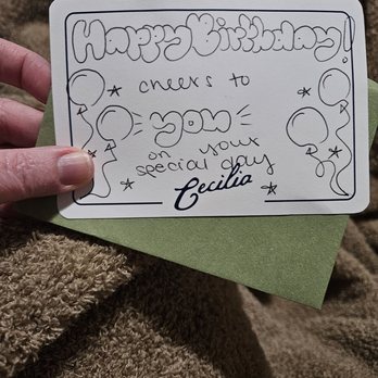 Cecilia - Birthday card left on the table - Breakfast & Brunch Near Me - Vancouver, Washington