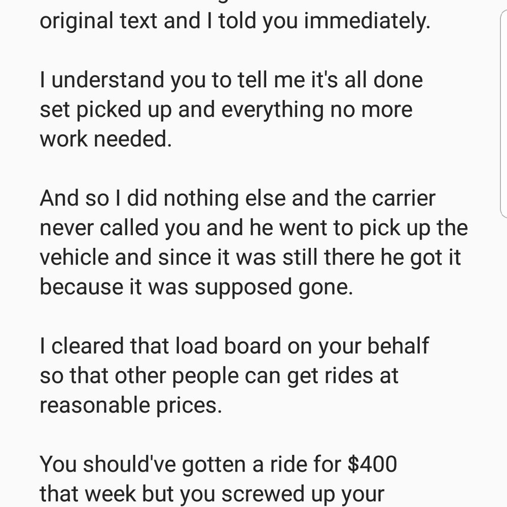 Honest Auto Movers - more proofs that he stool my car,not assigned - Vehicle Shipping Near Me - Fort Lauderdale, Florida
