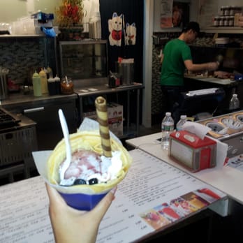 Mojoilla Fresh - Purple Rain crepe with Red Bean icecream - Creperies Near Me - Flushing, New York