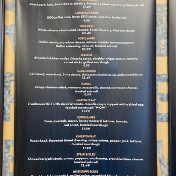 Wrap City - a menu for sandwiches and drinks - A vertical menu board displaying a list of sandwiches with descriptions and prices, including regional and international flavors. - Sandwiches Near Me - Concord, New Hampshire