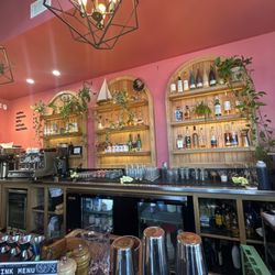 Prelude - Bar seating view. Lots of greenery. Comfortable for breakfast for two!