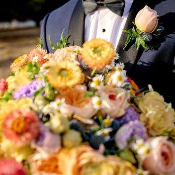 Fleurs Du Soleil - bridal bouquet and boutonniere - Florists Near Me - Monterey, California