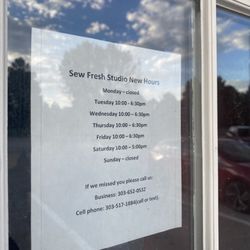 Sew Fresh Studio - New Hours