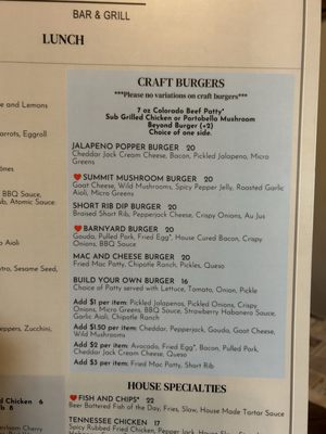 Menu photo 8 Eclectic Bar and Grill Silverthorne, CO