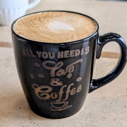 Chai latte with an added shot of espresso