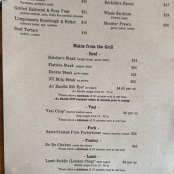 St. Anselm - Menu - New American Near Me - Brooklyn, New York