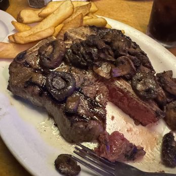 Texas Roadhouse - Porterhouse with mushrooms and fries - so good, especially for the $$ - Steakhouses Near Me - National City, California