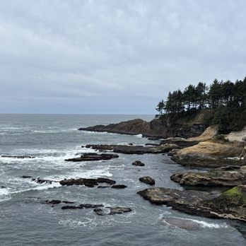 Tidal Raves Seafood Grill - The view from outside of the restaurant. - New American Near Me - Depoe Bay, Oregon