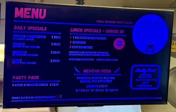 Menu photo 1 Pizza Supreme West Covina, CA Menu photo 1 Pizza Supreme West Covina, CA