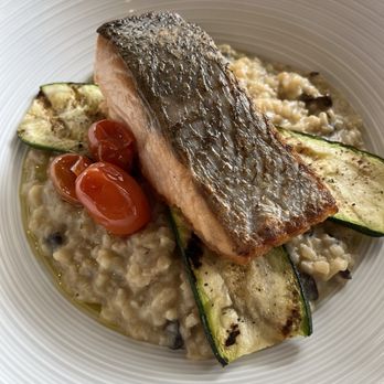 The Restaurant at Kellogg Ranch - Risotto with side of Salmon - New American Near Me - Pomona, California