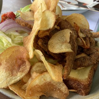 SPQR - Deep fried soft shell crab sandwich with housemade potato chips. So good! - Italian Near Me - San Francisco, California SPQR - Deep fried soft shell crab sandwich with housemade potato chips. So good! - Italian Near Me - San Francisco, California