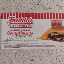 Freddy's Frozen Custard & Steakburgers - Complimentary ticket.