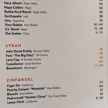 Stubrik's Steakhouse - Wine menu - Steakhouses Near Me - Fullerton, California