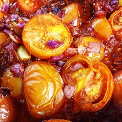 Wholly Cow Burgers - Cooking up our yummy tomato and red onion relish