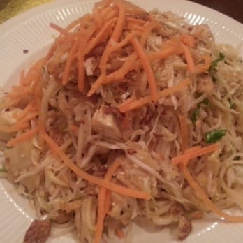 Mandalay Restaurant & Cafe - LetThoke Sone (mixed noodle dish with tofu) ...served room temperature.  So very good! - Burmese Near Me - Silver Spring, Maryland