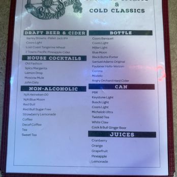 Broken Spoke - Drink Menu - Bars Near Me - Lexington, Oregon