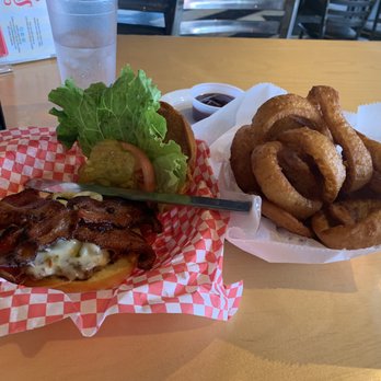 Snuffy's Malt Shop - Spicy snuffy burger and onion rings - Hot Dogs Near Me - Bloomington, Minnesota