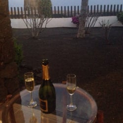 Hotel Volcan de Lanzarote - The balcony of our room and free champagne.