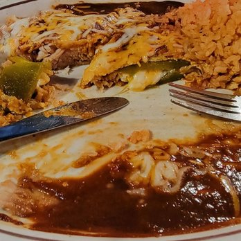 Super Mex - Combo plate: chile relleno (no batter whatsoever), chicken enchilada and crispy taco (taco not pictured). - Mexican Near Me - Irvine, California Super Mex - Combo plate: chile relleno (no batter whatsoever), chicken enchilada and crispy taco (taco not pictured). - Mexican Near Me - Irvine, California