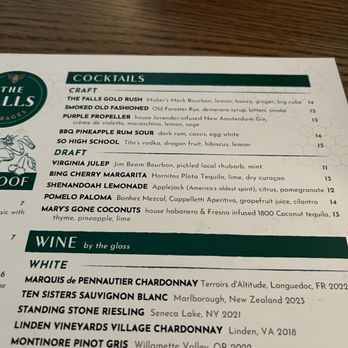 The Falls - Drinks menu--the draft cocktails are good - Barbeque Near Me - Falls Church, Virginia The Falls - Drinks menu--the draft cocktails are good - Barbeque Near Me - Falls Church, Virginia