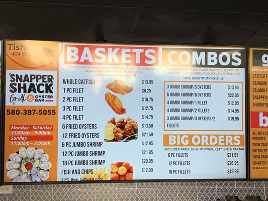 Menu photo 5 Snapper Shack Tishomingo, OK