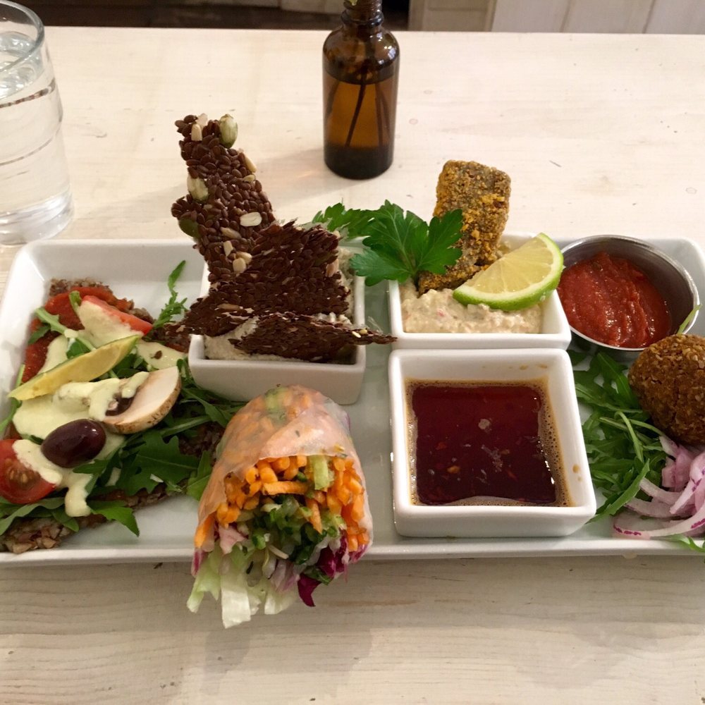 Matapoteket - The "sampling plate" with 4 of their main dishes. 99 sek & absolutely worth it - Live/Raw Food Near Me - Stockholm, Alberta Matapoteket - The "sampling plate" with 4 of their main dishes. 99 sek & absolutely worth it - Live/Raw Food Near Me - Stockholm, Alberta