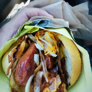 Victory Dogs - Fried cheese chili dog with thinly sliced fried potatoes! - Street Vendors Near Me - Medford, Oregon