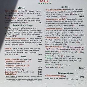 Vu Noodles - Menu - Noodles Near Me - Charlottesville, Virginia