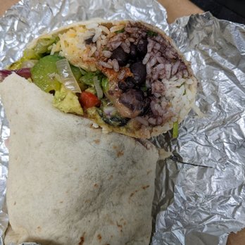 QDOBA Mexican Eats - Chicken burrito with peppers and onions, $3.50 extra for the peppers and onions and they didn't even warn me! - Mexican Near Me - San Diego, California