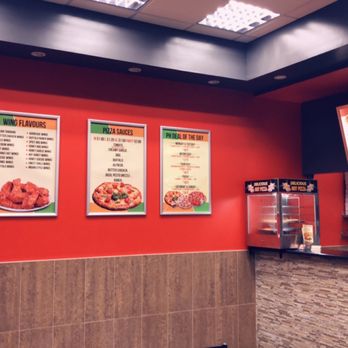 Pizza Hub - menus on the wall of the restaurant - Pizza Near Me - Toronto, Ontario