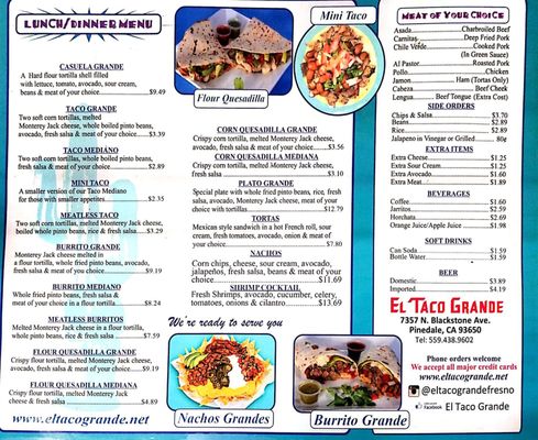 Menu photo 2 Taco Grande Fresno, CA Menu photo 2 Taco Grande Fresno, CA