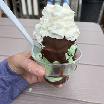 Tarkington Snoballs - 2 scoops mint chocolate chip with hard shell and real whipped cream. - Shaved Ice Near Me - Cleveland, Texas Tarkington Snoballs - 2 scoops mint chocolate chip with hard shell and real whipped cream. - Shaved Ice Near Me - Cleveland, Texas