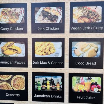 Jerk Wings Cafe - Exterior menu sign by door - Caribbean Near Me - Los Angeles, California