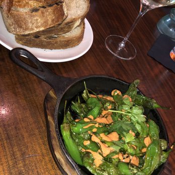 Fireside - Grilled Bread with olive butter and Fried Shishito Peppers - New American Near Me - Portland, Oregon Fireside - Grilled Bread with olive butter and Fried Shishito Peppers - New American Near Me - Portland, Oregon