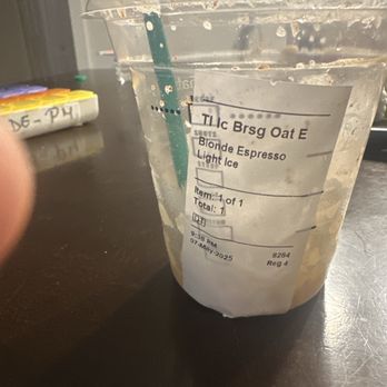 Starbucks - It states light ice and there is nothing lite on ice - Coffee & Tea Near Me - Winter Park, Florida