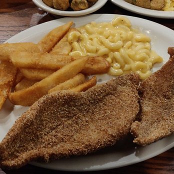 Cracker Barrel Old Country Store - Catfish with fries, mac n cheese and okra - American Near Me - Springville, Utah Cracker Barrel Old Country Store - Catfish with fries, mac n cheese and okra - American Near Me - Springville, Utah