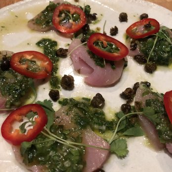 Boia De - Hamachi with Yuzu salsa verde - Italian Near Me - Miami, Florida Boia De - Hamachi with Yuzu salsa verde - Italian Near Me - Miami, Florida