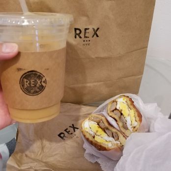 Rex - To go: Small iced coffee and Egg sandwich w/ sausage. Awesome! - Coffee & Tea Near Me - New York, New York Rex - To go: Small iced coffee and Egg sandwich w/ sausage. Awesome! - Coffee & Tea Near Me - New York, New York