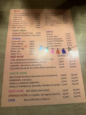 Menu photo 1 Bodega Barcelona, B