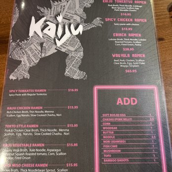 Kaiju Ramen - Main menu - Ramen Near Me - Washington, DC, District of Columbia Kaiju Ramen - Main menu - Ramen Near Me - Washington, DC, District of Columbia