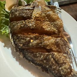 Fried tilapia. I asked to not include the head Fried tilapia. I asked to not include the head