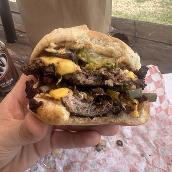 Rhodes BBQ - After a few bites. The smash was smashingly smashed - Barbeque Near Me - Rosanky, Texas Rhodes BBQ - After a few bites. The smash was smashingly smashed - Barbeque Near Me - Rosanky, Texas